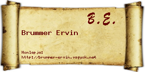 Brummer Ervin névjegykártya
